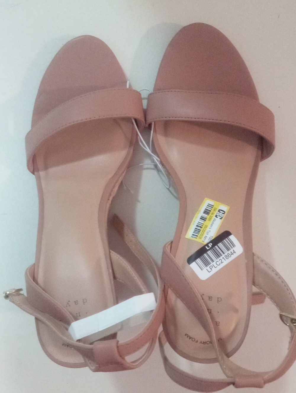 A New Day Tan Open-Toe Ankle Strap Sandals NWT $45 Wedge Heel
